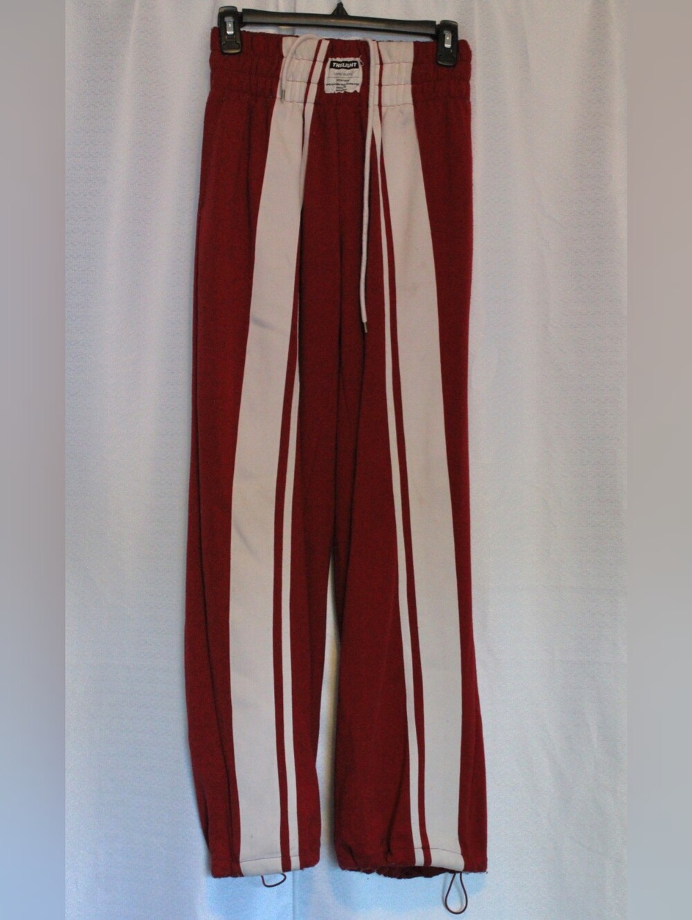 Twilight Red Oversized Wide-Leg Sweatpants – Double Stripe Small